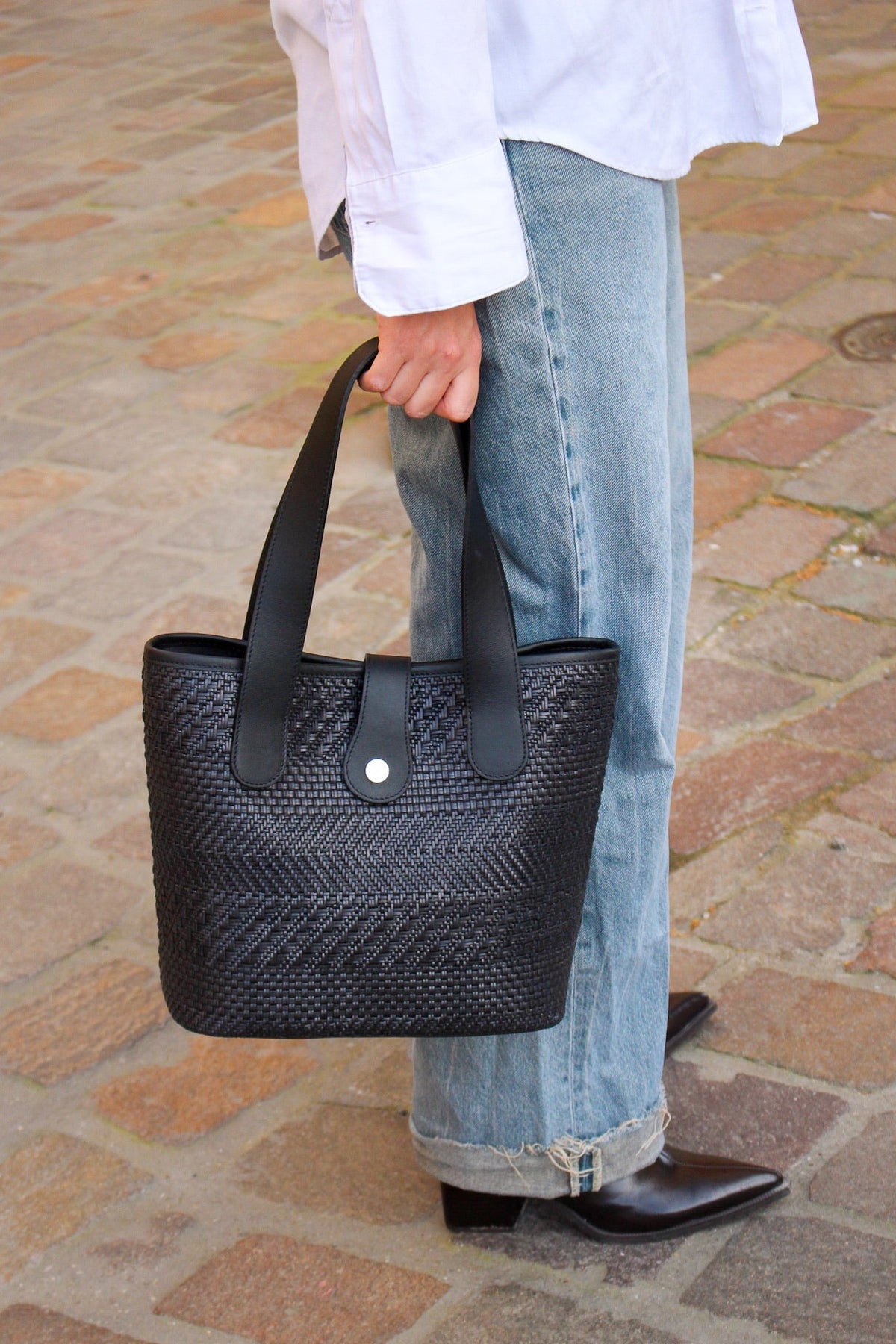 Sac Saint Barth cuir marqueterie marine collection Marqueterie Berthille