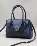 Mini sac Cortina cuir vachette marine fermoir rond Berthille