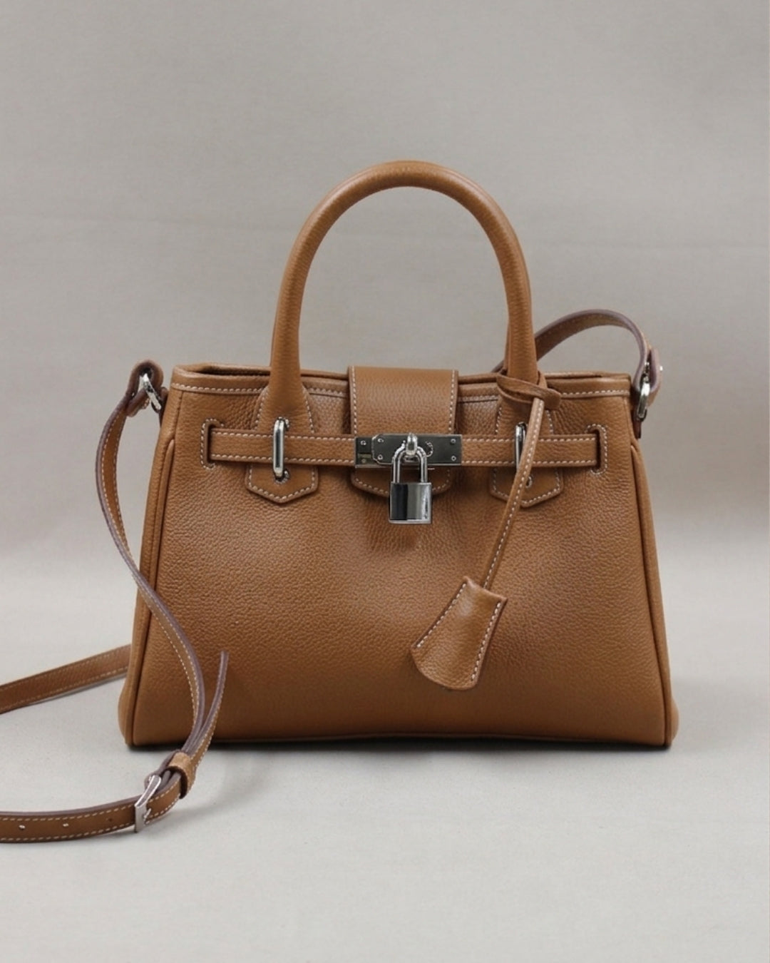 Mini sac Vendôme cuir camel doublure velours artisanal