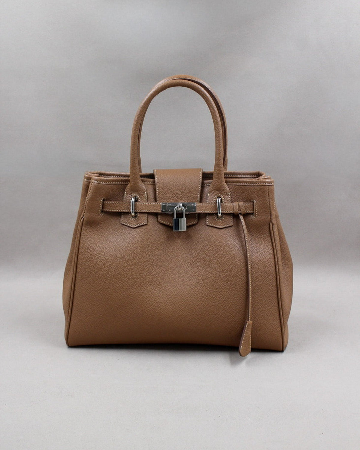 Sac à main Vendôme cuir camel structuré fait main