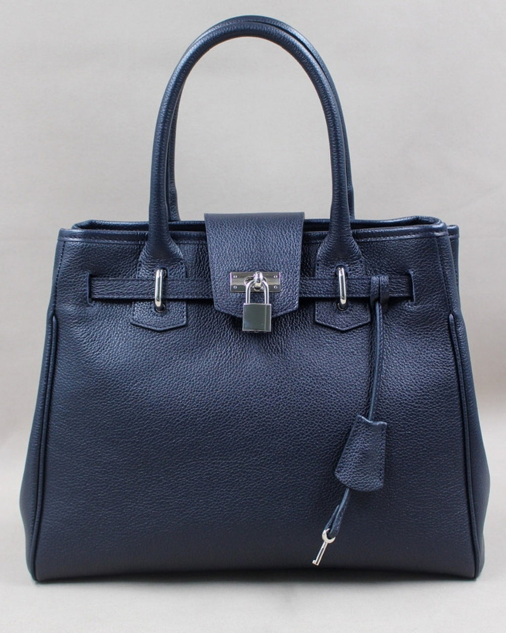 Sac à main Vendôme cuir vachette marine fermoir cadenas Berthille