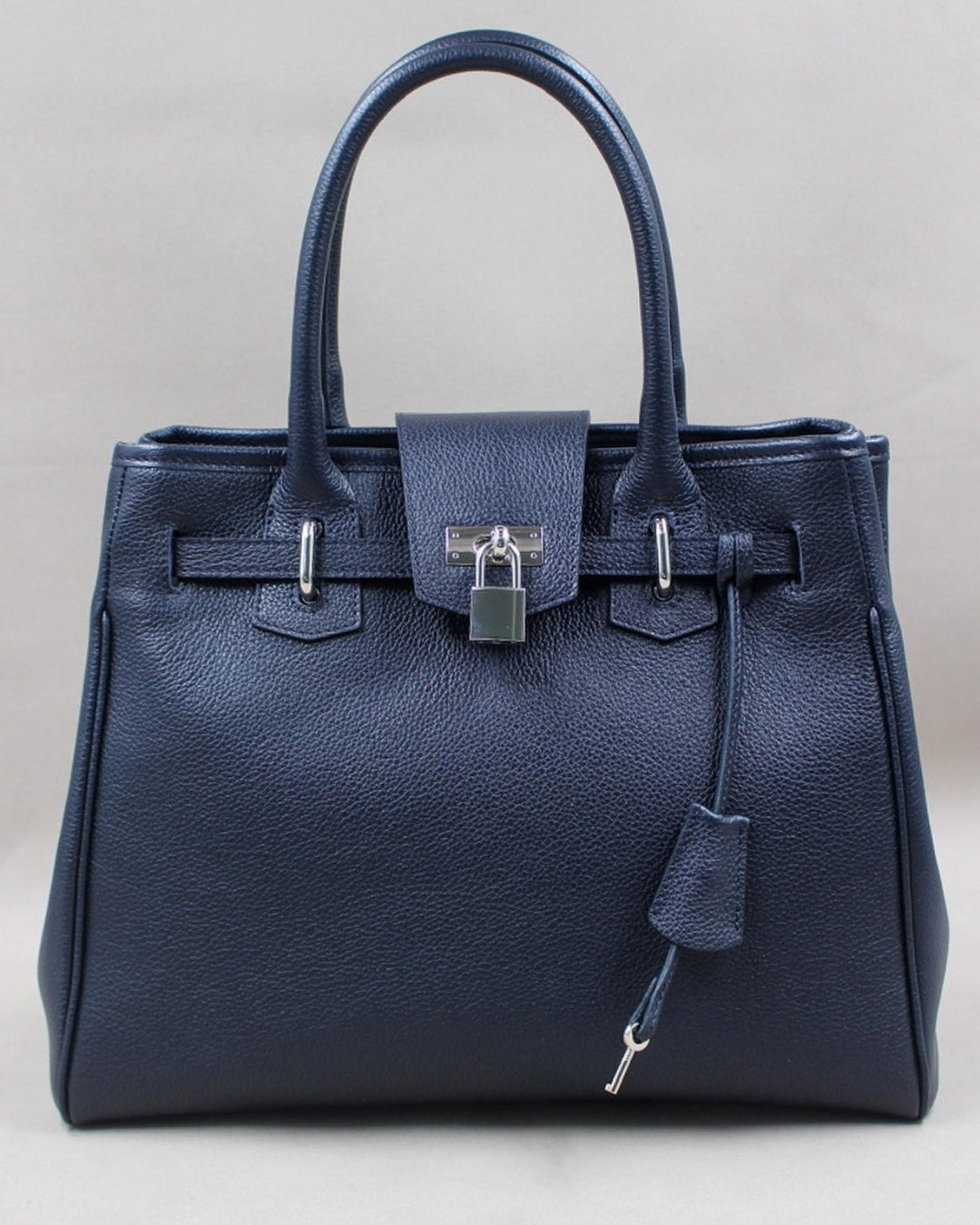 Sac à main Vendôme cuir vachette marine fermoir cadenas Berthille