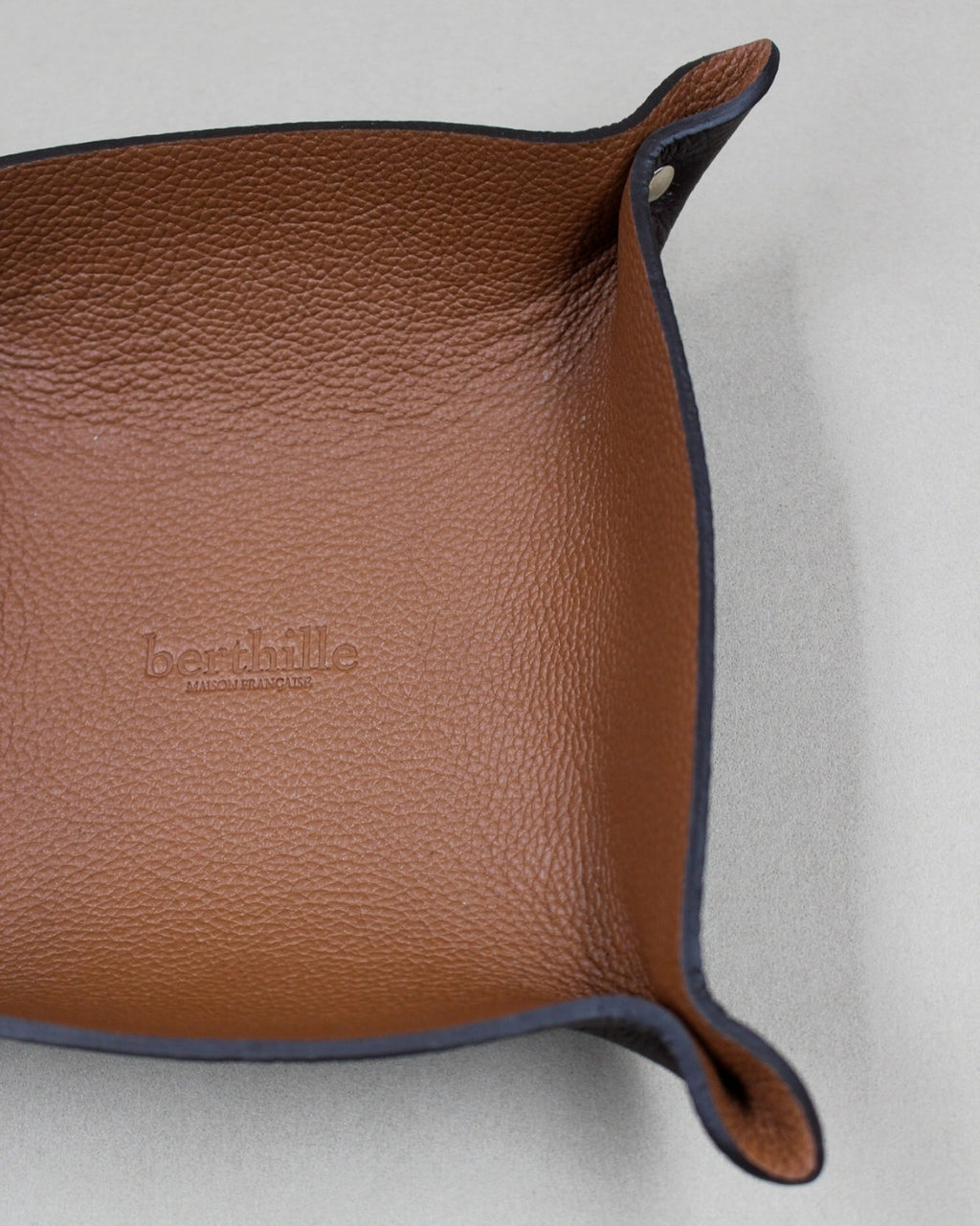 Vide-poche cuir vachette marron 17cm Berthille