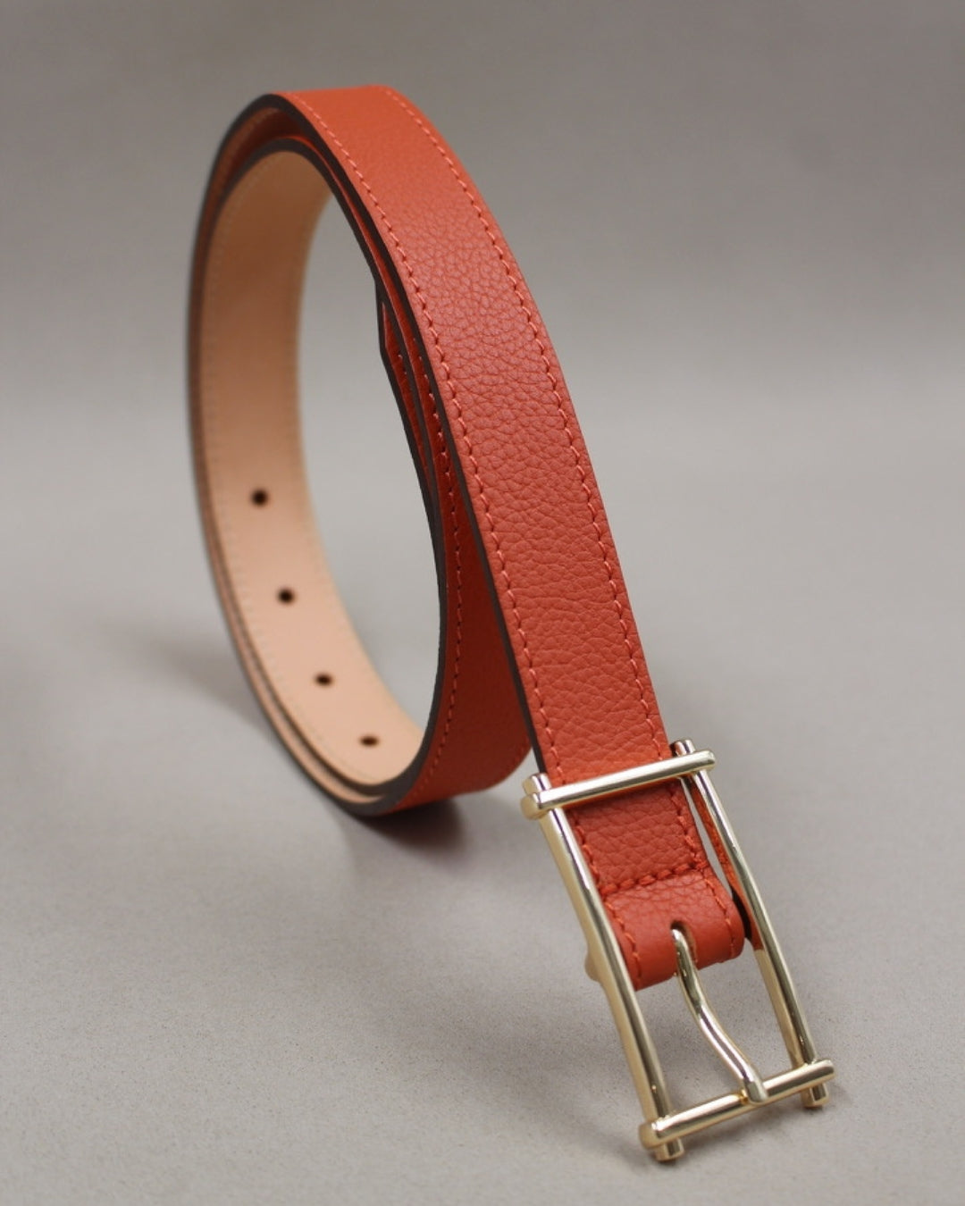 Ceinture cadre cuir grainé butano boucle dorée Berthille
